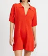 Jacquie The Label Relaxed Fit Playsuit Romper In Red In Red