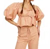 Jacquie The Label Soft Glow Stripe Blouse In Apricot In Orange