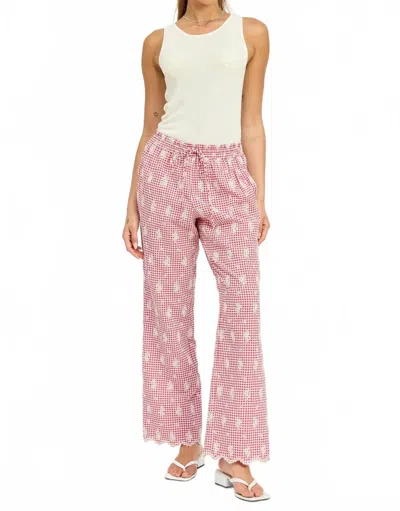 Jacquie The Label Sydney Gingham Pants In Red