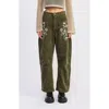 Jacquie The Label Sylvie Embroidered Corduroy Pants In Green