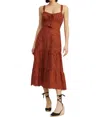 Jacquie The Label Take Her Everywhere Eyelet Corset Dress In Terracotta In Brown