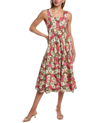 Jacquie The Label Tiered Midi Dress In Pink