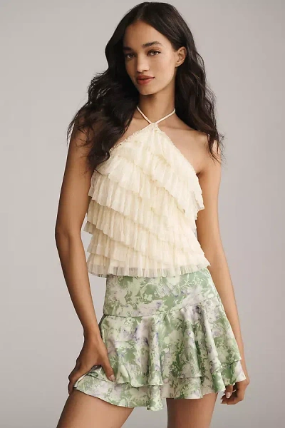 Jacquie The Label Valentina Drop-waist Mini Skirt In Green