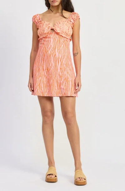Jacquie The Label Vicky Mixed Media Minidress In Pink