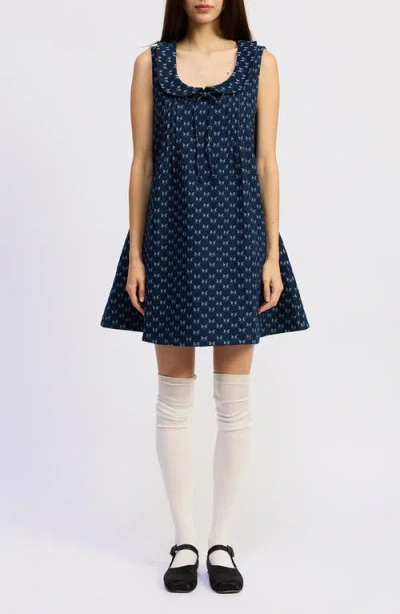 Jacquie The Label Violet Denim Minidress In Blue