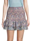 JACQUIE THE LABEL WOMEN'S FLORAL-PRINT SMOCKED RUFFLE SKIRT