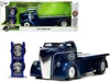 Jada 1947 Ford Coe Flatbed Truck Dark Blue Metallic With White Top "the Famous Motor Cars" With Extra Whe
