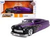 Jada 1951 Mercury Purple With Black Flames "bigtime Muscle" 1/24 Diecast Model Car By