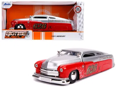 Jada 1951 Mercury Silver And Red #626 "holley" "bomber Bros Special" "bigtime Muscle" 1/24 Diecast Model