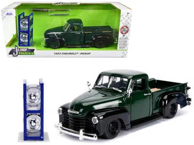 Jada 1953 Chevrolet 3100 Pickup Truck Green With Extra Wheels "just Trucks" Series 1/24 Diecast Model Car