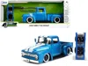 Jada 1956 Ford F-100 Pickup Truck Blue Metallic With White Stripes And Extra Wheels "just Trucks" Series