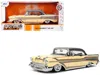 Jada 1957 Chevrolet Bel Air Cream With Graphics And Gray Metallic Top "bigtime Muscle" Series 1/24 Diecas In Yellow