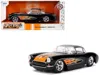 Jada 1957 Chevrolet Corvette Black With Flame Graphics And White Interior "bigtime Muscle" Series 1/24 Di In Black