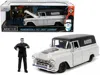 Jada 1957 Chevrolet Suburban Gray And Black With Graphics And Frankenstein Diecast Figurine "universal Mo