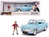 Jada 1959 Ford Anglia Light Blue (weathered) With Harry Potter Diecast Figurine 1/24 Diecast Model Car By