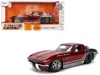 Jada 1963 Chevrolet Corvette Stingray "chevy Racing" Red Metallic And Gray "bigtime Muscle" Series 1/24 D In Red