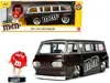 Jada 1965 Ford Econoline Bus Brown Metallic And Silver With Red M & M's Diecast Figurine "hollywood Rides