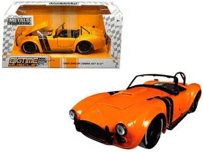 Jada 1965 Shelby Cobra 427 S/c Orange With Black Stripes "bigtime Muscle" 1/24 Diecast Model Car By