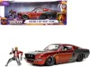 Jada 1967 Ford Mustang Shelby Gt-500 Red Metallic And Gray Metallic With Star-lord Diecast Figurine "guar
