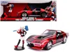 Jada 1969 Chevrolet Corvette Stingray With Harley Quinn Diecast Figurine "dc Comics" Series 1/24 Diecast