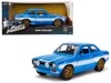 Jada 1970 Brian's Ford Escort Blue With White Stripes "fast & Furious" Movie 1/24 Diecast Model Car By Ja