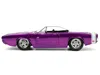 Jada 1970 Dodge Charger R/t Purple Metallic With White Top And Tail Stripe "bigtime Muscle" Series 1/24 D