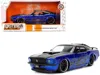 Jada 1970 Ford Mustang Boss 429 Black And Blue Metallic With Flames "bigtime Muscle" Series 1/24 Diecast  In Blue