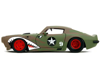 Jada 1972 Pontiac Firebird #9 Green Camouflage Flames With Graphics And Red Interior "bigtime Muscle" Ser
