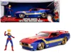 Jada 1973 Ford Mustang Mach 1 With Captain Marvel Diecast Figurine "avengers" "marvel" Series 1/24 Diecas