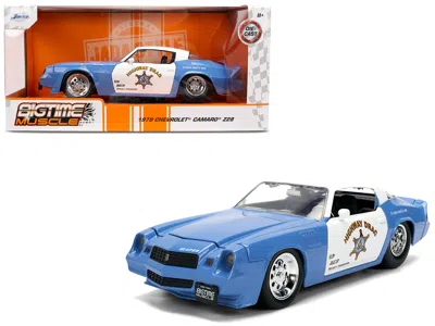 Jada 1979 Chevrolet Camaro Z28 Police "highway Drag" Blue And White "bigtime Muscle" Series 1/24 Diecast 