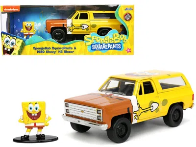 Jada 1980 Chevrolet K5 Blazer With Spongebob Squarepants Diecast Figurine "hollywood Rides" Series 1/32 D
