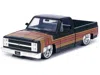 Jada 1985 Chevrolet C-10 Pickup Truck Black With Stripes And Paradox Wheels "just Trucks" Series 1/24 Die