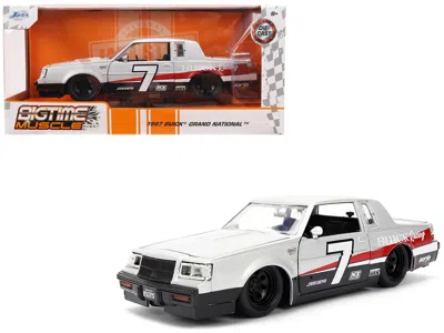 Jada 1987 Buick Grand National #7 "buick Racing" Matt Silver Metallic With Red And Black Stripes "bigtime In Multi