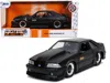 Jada 1989 Ford Mustang Gt "hooker" Matt Black With Red Stripes "bigtime Muscle" 1/24 Diecast Model Car By