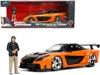 Jada 1995 Mazda Rx-7 Widebody Rhd (right Hand Drive) Orange Metallic And Black With Han Diecast Figurine