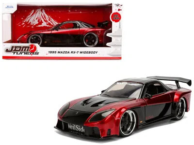 Jada 1995 Mazda Rx-7 Widebody Rhd (right Hand Drive) "veilside" Black And Red Metallic "jdm Tuners" Serie