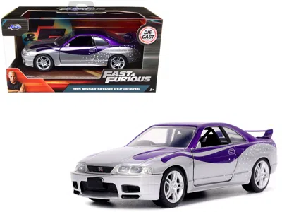 Jada 1995 Nissan Skyline Gt-r (bcnr33) Purple And Silver Metallic "fast & Furious" Series 1/32 Diecast Mo In Multi