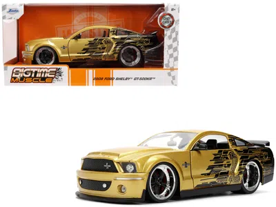 Jada 2008 Ford Shelby Mustang Gt-500kr Gold Metallic And Black With Graphics "bigtime Muscle" Series 1/24 In Brown