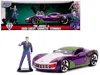 Jada 2009 Chevrolet Corvette Stingray With Joker Diecast Figurine "dc Comics" Series 1/24 Diecast Model C