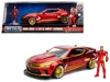Jada 2016 Chevrolet Camaro With Iron Man Diecast Figure "marvel" Series 1/24 Diecast Model Car By