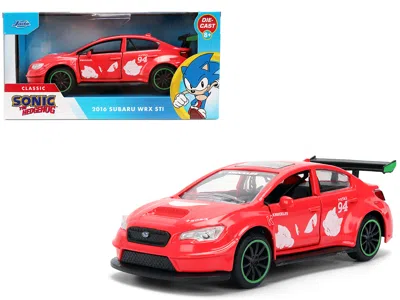 Jada 2016 Subaru Wrx Sti Red With "knuckles" Graphics "sonic The Hedgehog" (1991) Video Game "hollywood R