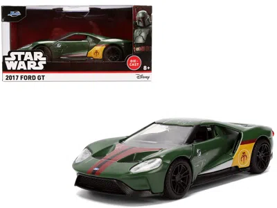 Jada 2017 Ford Gt "boba Fett" Livery Dark Green With Graphics "star Wars" Franchise "hollywood Rides" Ser
