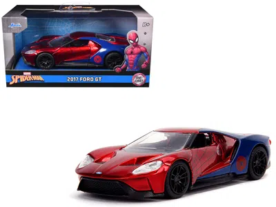 Jada 2017 Ford Gt "spider-man" Theme "marvel" Series 1/32 Diecast Model Car By  In Red