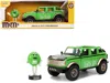 Jada 2021 Ford Bronco Green With Black Stripes And Green M & M's Diecast Figure "hollywood Rides" Series  In Green
