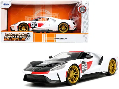 Jada 2021 Ford Gt #98 White "heritage Edition" "bigtime Muscle" Series 1/24 Diecast Model Car By