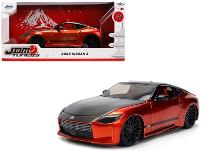Jada 2023 Nissan Z Orange Metallic With Carbon Hood And Black Top "jdm Tuners" Series 1/24 Diecast Model 
