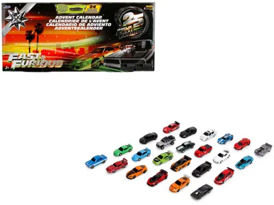 Jada 25 Years Of Fast & Furious Advent Calendar Set Of 24 Nano Cars "nano Hollywood Rides" Series Diecast In Multi