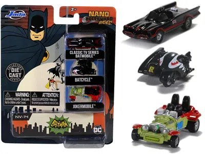 Jada Batman (1966-1968) Classic Tv Series 3 Piece Set "nano Hollywood Rides" Diecast Models By