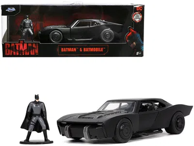 Jada Batmobile Matt Black With Batman Diecast Figurine "the Batman" (2022) Movie "dc Comics" 1/32 Diecast