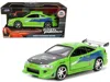 Jada Brian's 1995 Mitsubishi Eclipse Green With Graphics "fast & Furious" Movie 1/32 Diecast Model Car By